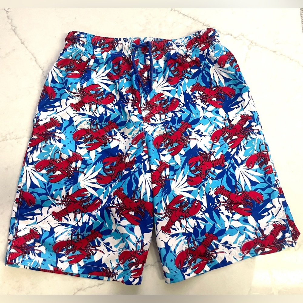Boys Red Lobster Swim Trunks Size XXL